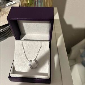 Silver Horseshoe Pendant Necklace